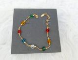 Multicolour Crystal Bead Bracelet | Fashion Chain for Teenage Girls & Ladies | Stylish Jewelry Gift for Her Bangle Bracelet