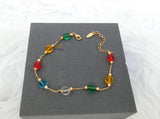 Multicolour Crystal Bead Bracelet | Fashion Chain for Teenage Girls & Ladies | Stylish Jewelry Gift for Her Bangle Bracelet