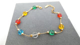 Multicolour Crystal Bead Bracelet | Fashion Chain for Teenage Girls & Ladies | Stylish Jewelry Gift for Her Bangle Bracelet