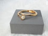 Beautiful Grey Silver Gold Popular Quality Nail Bracelet with Pearl Jewellery For Women Gift