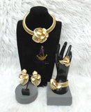 New Design Dubai Gold Plated Jewelry 4-Piece Set – Necklace & Earrings | Elegant Bridal, Party & Cocktail Jewelry Gift for Her Gold Plated