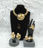 New Design Dubai Gold Plated Jewelry 4-Piece Set – Necklace & Earrings | Elegant Bridal, Party & Cocktail Jewelry Gift for Her Gold Plated