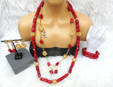 New Royal Design Original Coral Necklace Design Bridal Party Women Bridal Wedding African Nigerian Authentic Coral Jewellery Set Coral Beads