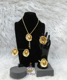 New Style Dubai Gold Plated 4-Piece Jewelry Set – Necklace & Earrings |  Party & Cocktail Jewelry Gift for Her Gold Plated