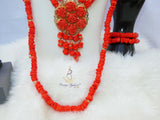 New Coral Design His & Her 2 in 1 Couple Bridal Party Groom Wedding Jewellery Set