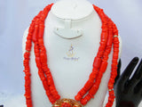 New Coral Design His & Her 2 in 1 Couple Bridal Party Groom Wedding Jewellery Set