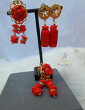 New Coral Design His & Her 2 in 1 Couple Bridal Party Groom Wedding Jewellery Set