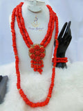 New Coral Design His & Her 2 in 1 Couple Bridal Party Groom Wedding Jewellery Set