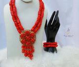 New Coral Design His & Her 2 in 1 Couple Bridal Party Groom Wedding Jewellery Set