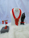 New Coral Design His & Her 2 in 1 Couple Bridal Party Groom Wedding Jewellery Set