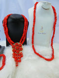 New Coral Design His & Her 2 in 1 Couple Bridal Party Groom Wedding Jewellery Set