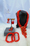 New Coral Design His & Her 2 in 1 Couple Bridal Party Groom Wedding Jewellery Set