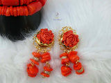 New Coral Design His & Her 2 in 1 Couple Bridal Party Groom Wedding Jewellery Set