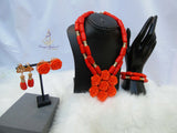 New Original Coral Design Bridal Party Groom Wedding Jewellery Set