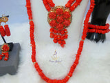 New Coral Design His & Her 2 in 1 Couple Bridal Party Groom Wedding Jewellery Set