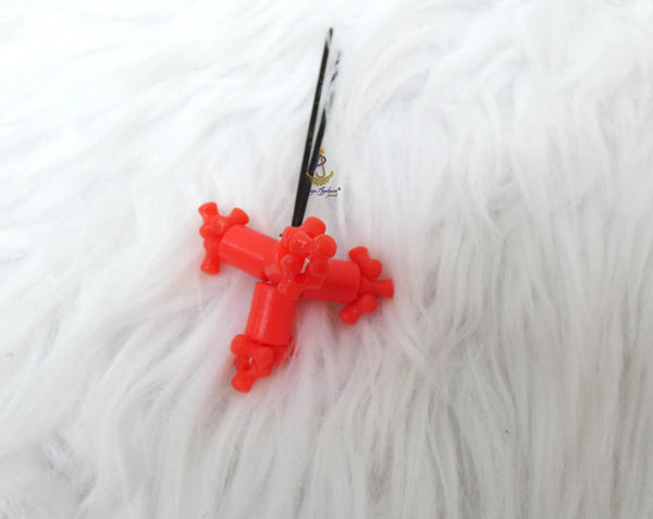 Nigerian Edo Coral Bridal Jewelry – Traditional Beaded Hair Pins for Wedding Celebrants PrestigeApplause Jewels