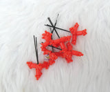 Nigerian Edo Coral Bridal Jewelry – Traditional Beaded Hair Pins for Wedding Celebrants PrestigeApplause Jewels