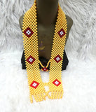 Nigerian Men Traditional Wedding Party Edo Igbo Delta Groom Coral Beaded Neck Shawl Wedding Accessories PrestigeApplause Jewels