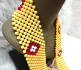 Nigerian Men Traditional Wedding Party Edo Igbo Delta Groom Coral Beaded Neck Shawl Wedding Accessories PrestigeApplause Jewels