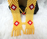 Nigerian Men Traditional Wedding Party Edo Igbo Delta Groom Coral Beaded Neck Shawl Wedding Accessories PrestigeApplause Jewels