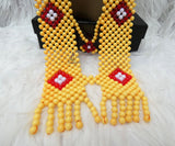 Nigerian Men Traditional Wedding Party Edo Igbo Delta Groom Coral Beaded Neck Shawl Wedding Accessories PrestigeApplause Jewels