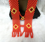 Nigerian Men Traditional Wedding Party Edo Igbo Delta Groom Coral Beaded Neck Shawl Wedding Accessories PrestigeApplause Jewels