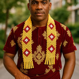 Nigerian Men Traditional Wedding Party Edo Igbo Delta Groom Coral Beaded Neck Shawl Wedding Accessories PrestigeApplause Jewels