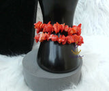 Orange Red Chips Traditional African Beads Jewellery Set – Wedding & Party Cultural Traditional Set Coral Beads