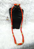 Original Coral Traditional Men Authentic Coral Beads Gold Embellished Necklace Bracelet Jewellery Set Coral Beads