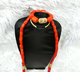 Original Coral Traditional Men Authentic Coral Beads Gold Embellished Necklace Bracelet Jewellery Set Coral Beads
