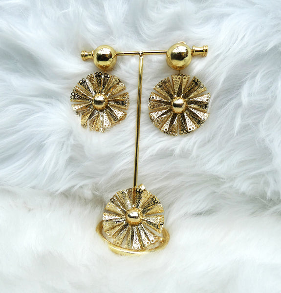 Fan Bold Gold Plated Party Earring Jewellery UK