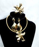 Petals Bold Gold Plated Party Earring Jewellery UK