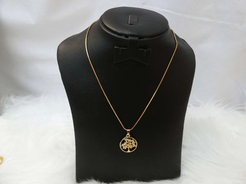 Small Tree of Life Gold Necklace  Popular Jewellery Set UK despatch Great as Gift Earrings