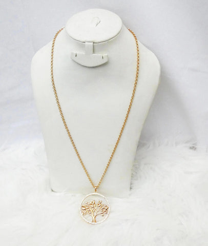 Big Tree of Life Gold Plated Popular Design Necklace Bridal Cocktail Gift for Women Necklace - Great as Gift PrestigeApplause Jewels