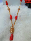 New Coral Design Mix with Gold Plated Chain Bridal Party Wedding Jewellery Set