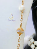 New Design White Authentic Traditional Coral Beads with Gold Plated Necklace Jewellery Set