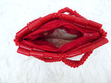 PrestigeApplause Nigerian Edo Delta Igbo Red Orange Coral Beaded Bridal Small Purse Clutch