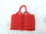PrestigeApplause Nigerian Edo Delta Igbo Red Orange Coral Beaded Bridal Small Purse Clutch