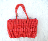 PrestigeApplause Nigerian Edo Delta Igbo Red Orange Coral Beaded Bridal Small Purse Clutch