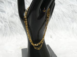 Gold Layered Chain Bracelet, Figaro Paperclip Links | Women's Statement Jewellery