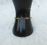 Multicolour Evil Eye Bracelet, Gold-Tone Nazar Charm | Adjustable Jewellery