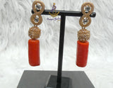 Artificial Traditional Africna Nigerian Coral Bead Bracelet with Beautiful Coral earring Jewellery
