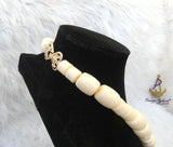 White Igbo Delta Edo Elephant Tusk Red Coral Groom men African Beads Jewellery Set