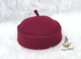 Dark Red  Traditional Chief Style Hat Cap Black Groom Wedding Men Boys Children Kids Cap