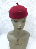 Dark Red  Traditional Chief Style Hat Cap Black Groom Wedding Men Boys Children Kids Cap