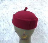 Dark Red  Traditional Chief Style Hat Cap Black Groom Wedding Men Boys Children Kids Cap