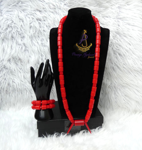 PrestigeApplause African Bead Necklace Set | Igbo Wedding Jewellery | Luxury Cultural Bridal Set New Design