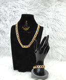 Italian Gold Replica Cuban Link Thick Chain & Bracelet Gold Plated Set |Chunky Gold Necklace | Luxury Statement Jewellery