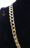 Italian Gold Replica Cuban Link Thick Chain & Bracelet Gold Plated Set |Chunky Gold Necklace | Luxury Statement Jewellery