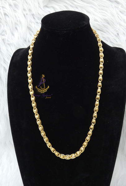 Italian Gold Replica Rope Inter Link Chain Necklace | Textured Elegant Gold Chain | Luxury Minimalist Jewellery | Unisex Statement Necklace